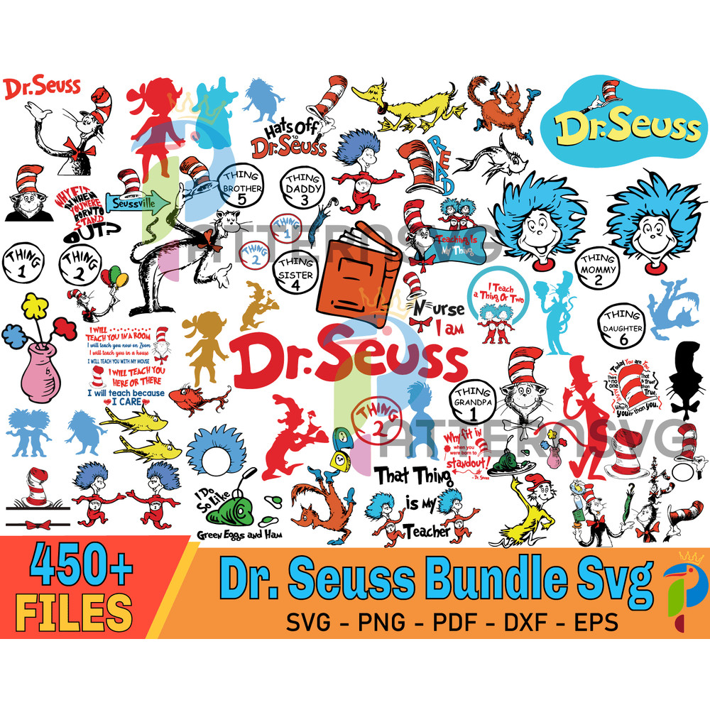 450 Files Dr. Seuss Bundle Svg, That Thing Is My Teacher Svg, The Cat In The Hat Svg.jpg