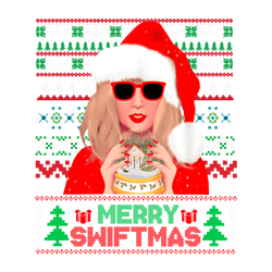 merry swiftmas taylor swift santa png sublimation design