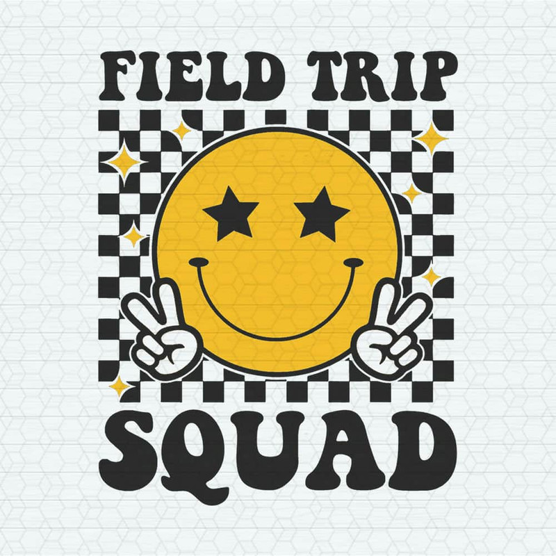 Checkered Field Trip Squad Smiley Face SVG.jpeg