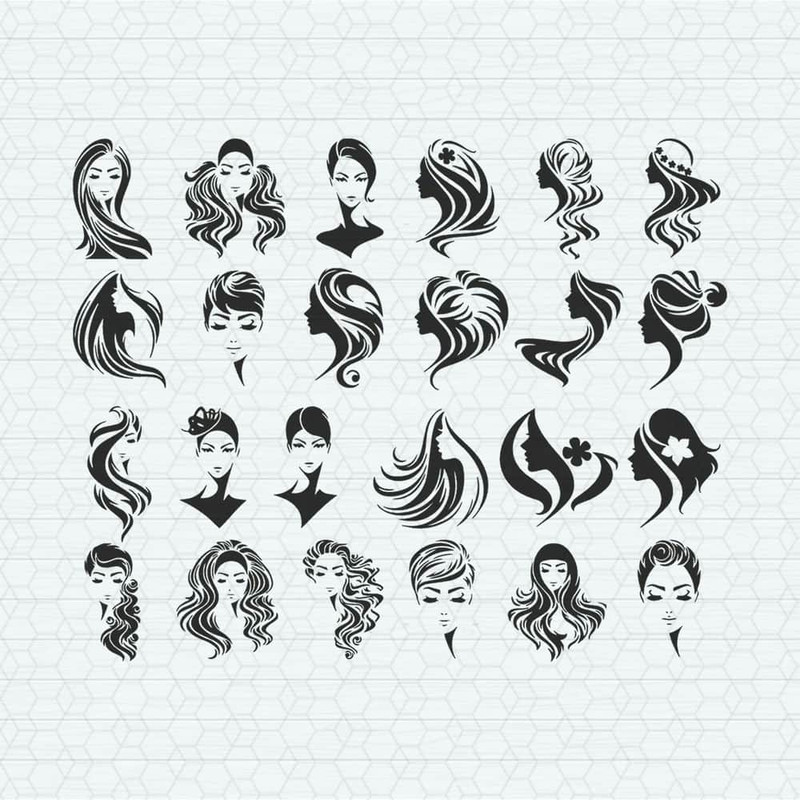 Woman Lashes Eyelash Head Face Female Hair Fashion SVG Bundle.jpeg