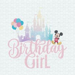 funny birthday girl mickey castle png
