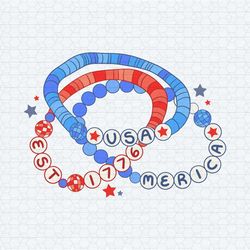 merica friendship bracelet usa est 1776 svg