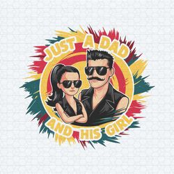 retro just a dad and his girl svg