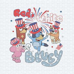 red white and bluey bluey friends independence day png