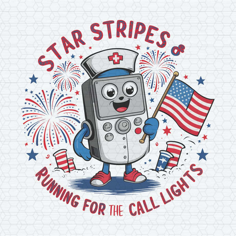 Nurse Remote Stars Stripes And Running For Call Lights PNG.jpg