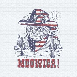 4th of july meowica patriotic cowboy cat svg
