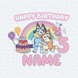 custom age happy birthday bluey bingo svg