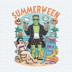 retro summerween frankenstein monster png