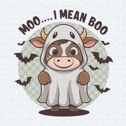 cute boo moo i mean boo cow ghost halloween svg