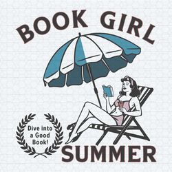 dive into a good book summer girls vibes svg