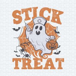 stick or treat funny halloween nurse ghost phlebotomy svg