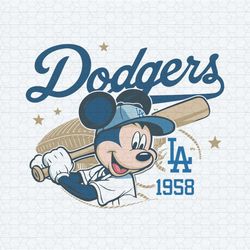 mickey mouse dodgers 1958 baseball svg