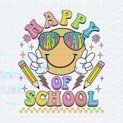 happy first day of school smiley face svg