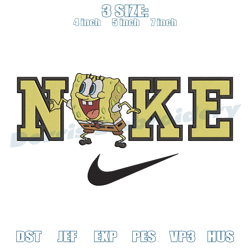 nike spongebob v2 embroidery file 6 sizes ,digital embroidery,embroidery files, digital embroidery design