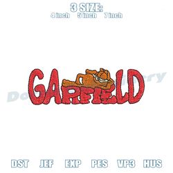the lazy cat garfield logo embroidery, digital embroidery,embroidery files, digital embroidery design