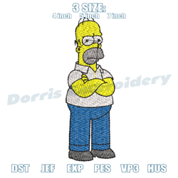 homer simpson embroidery ,embroidery design, digital embroidery design file