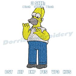 man homer simpson embroidery ,embroidery design, digital embroidery design file