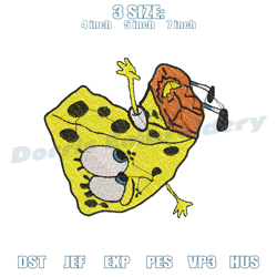 ripped pants spongebob embroidery ,embroidery design, digital embroidery design file