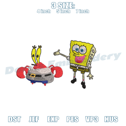 mr. krabs meets spongebob embroidery ,embroidery design, digital embroidery design file