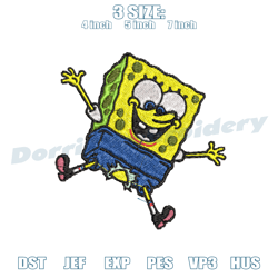funny spongebob ripped pants embroidery,embroidery design, digital embroidery design file