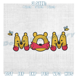 mom winnie the pooh disney mother day embroidery , digital embroidery,embroidery files, embroidery design