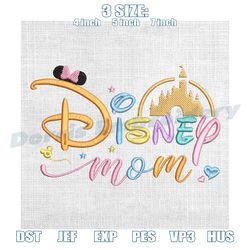 disney mom minnie mouse magic kingdom embroidery , digital embroidery, embroidery file