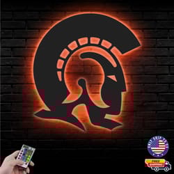 little rock trojans mascot metal sign, ncaa logo metal led wall sign, little rock trojans wall decor, led metal wall art