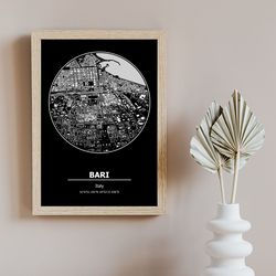 BARI MAP PRINT, High Res Map, Map Of Bari, Bari City Map, Bari Map Download, Bari Printable Map, Bari Italy Map, Bari do