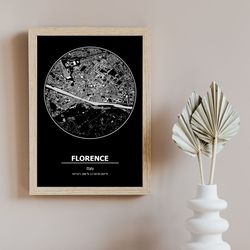 Florence Map, Florence poster, Florence map poster, Florence art, map of Florence, print of Florence, map poster of Flor
