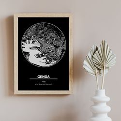 Genoa Map, Genoa, Italy, City Map, Home Town Map, Genoa Print, wall art, Map Poster, Minimalist Map Art, mapologist, gif