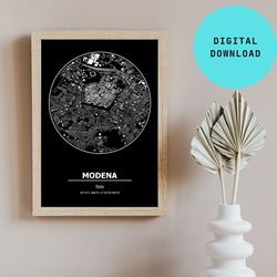 Modena City Map Print, Street Map Poster, Home Decor, Wall Art, Gift Ideas