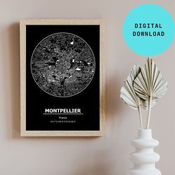 Montpellier Map, Montpellier, France, City Map, Home Town Map, Montpellier Print, wall art, Map Poster, Minimalist Map A