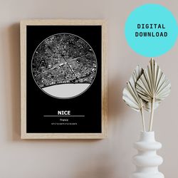 City Map Nice, Minimalist Map, Nice Print, Nice Poster, Nice Art, Modern Map Print, Map of Nice, Nice City Map Art, Nice