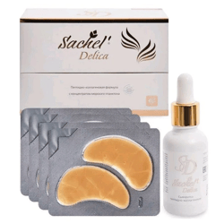 Sachel Delica Peptide-Collagen Serum 30 ml and 5 pairs of hydrogel patches