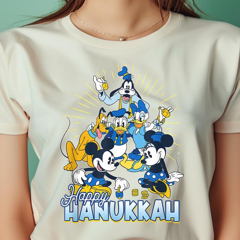 Disney Mickey And Friends Happy Hanukkah Dreidel PNG, Goofy PNG, North Pole Digital Png Files.jpg