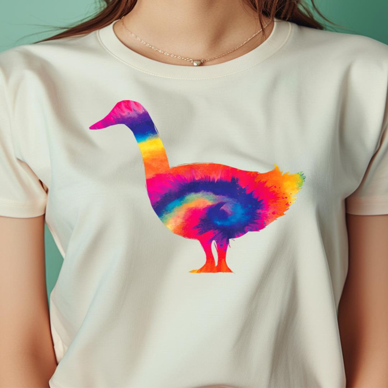 Gift For Duck Lover 'Tie Dye Duck' Cute Colorful Retro Duck PNG, The Duck PNG, Rubber Duck Digital Png Files.jpg