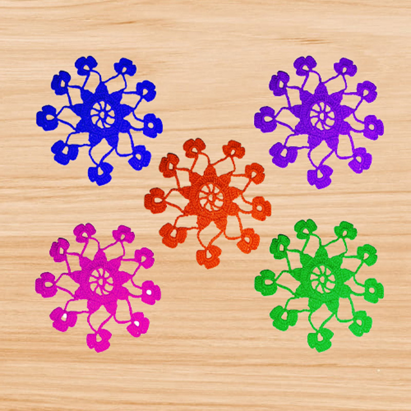 A crochet flowers motif pattern