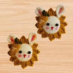 Crochet sunflower bunny keychain pdf
