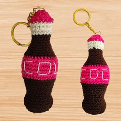 Crochet amigurumi coca cola keychain