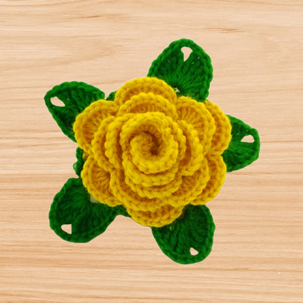 A crochet 3D flower pdf pattern