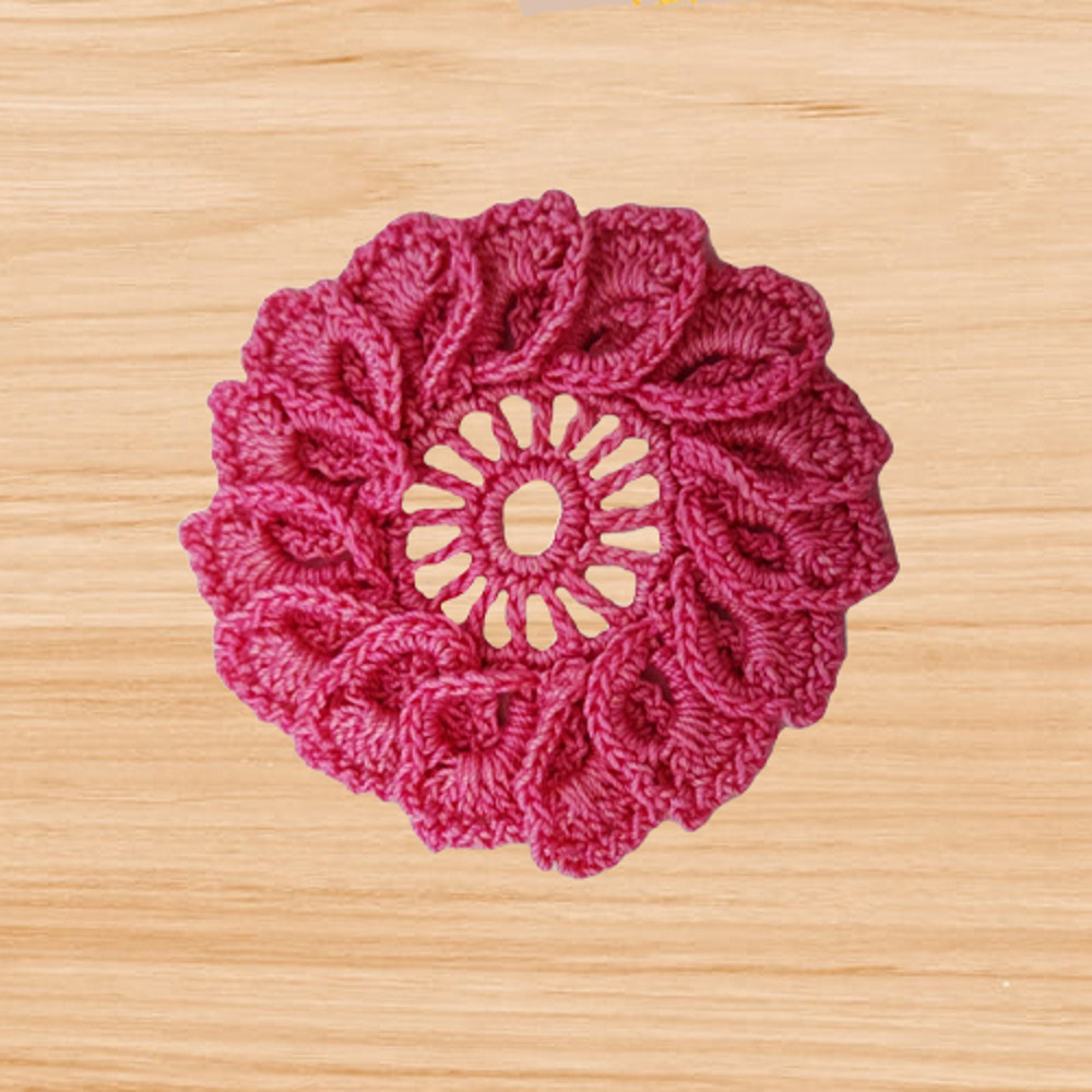 crochet 3D flower pattern