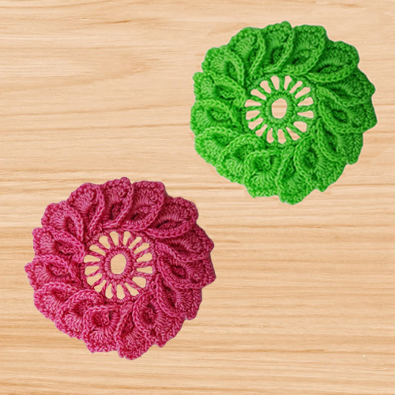 crochet 3D flower pattern