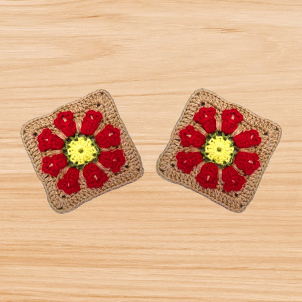 crochet tulip square motif pattern
