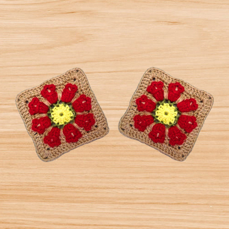 crochet tulip square motif pattern