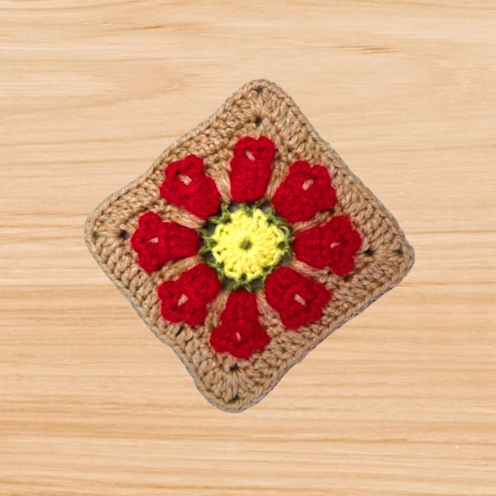 crochet tulip square motif pattern