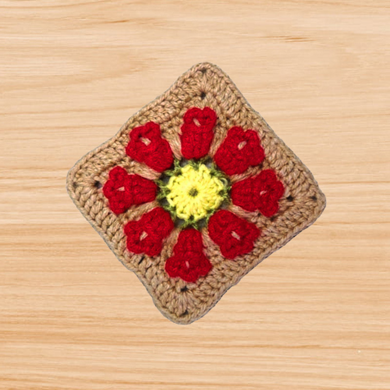 crochet tulip square motif pattern