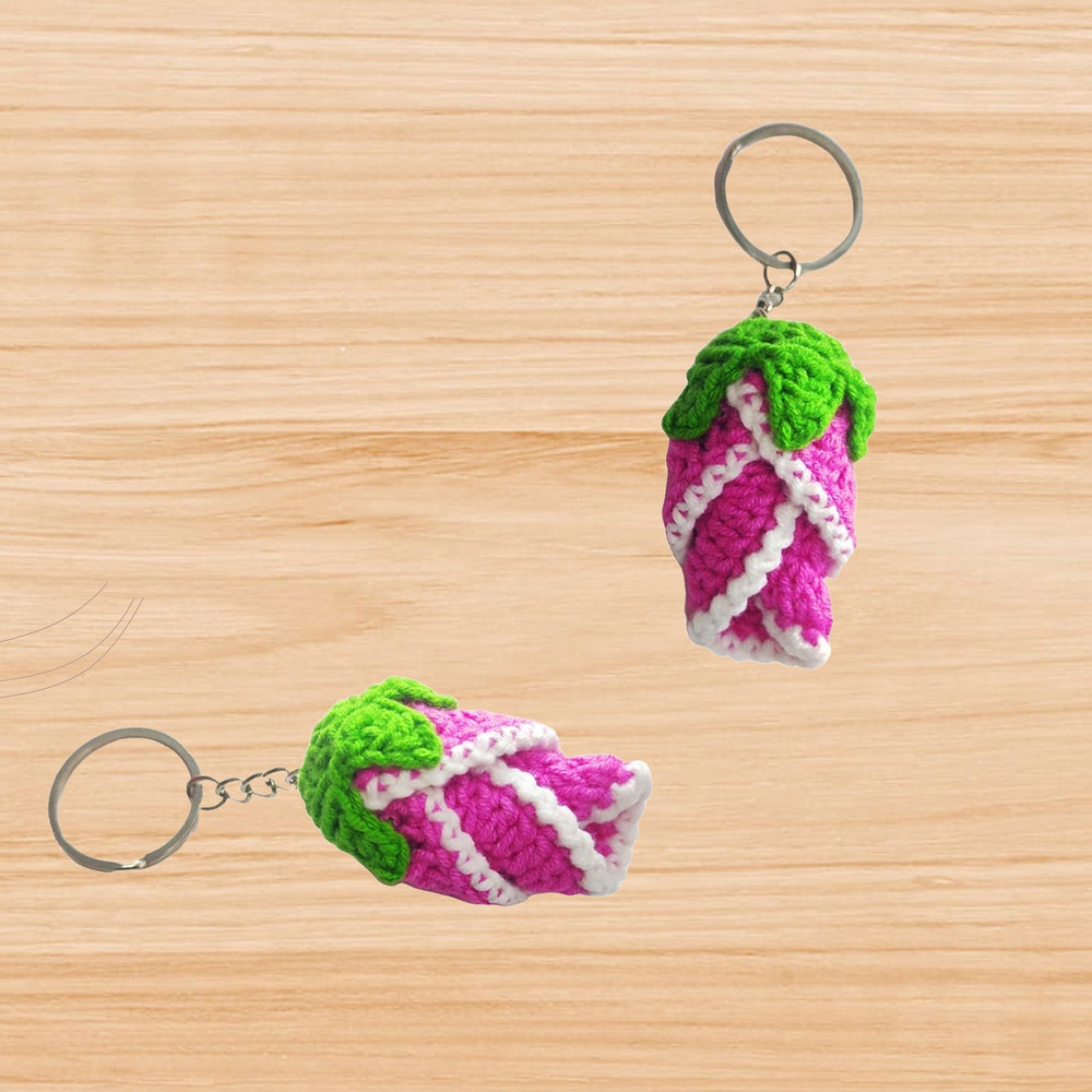 Crochet Tulip Flower Keychain pattern