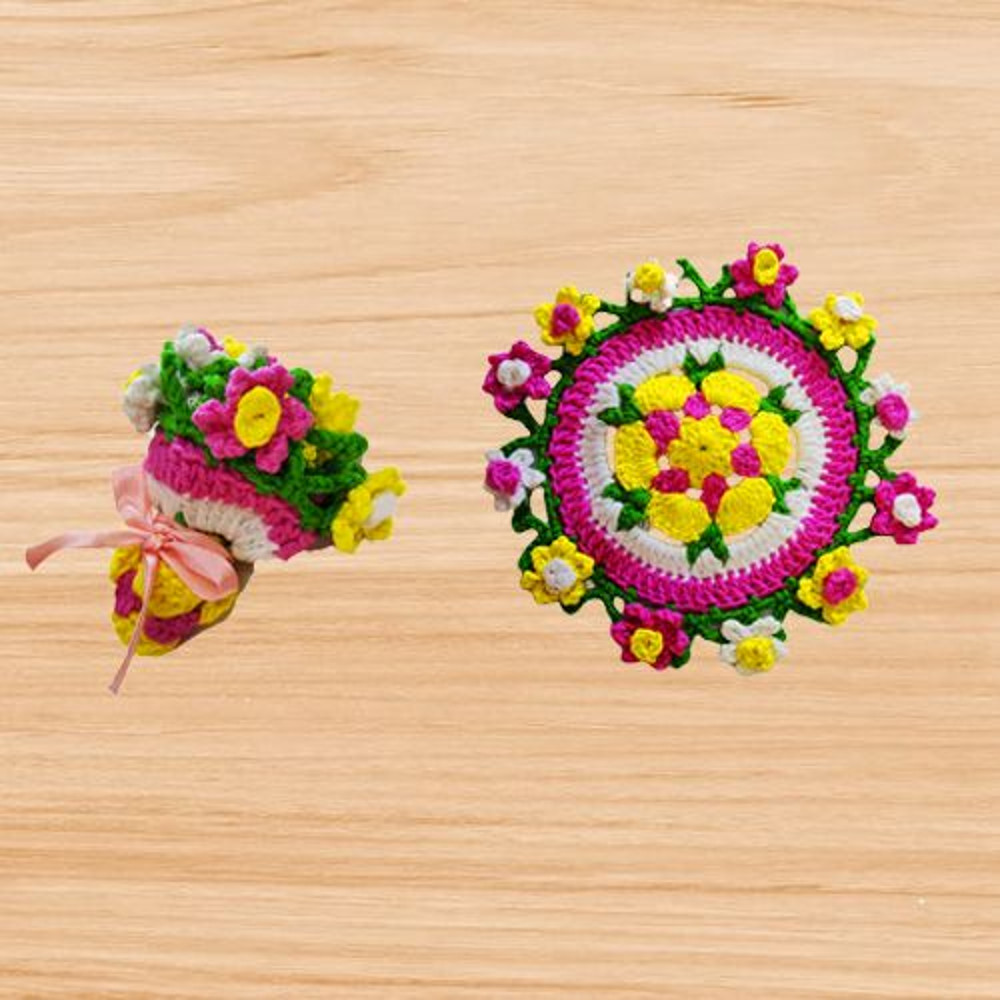 Crochet Flowers Coaster Bouquet pattern