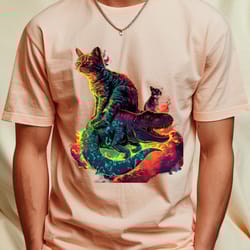 purr-historic creatures cat dinosaur png, unicorn retro png, cat dinosaur land digital png files