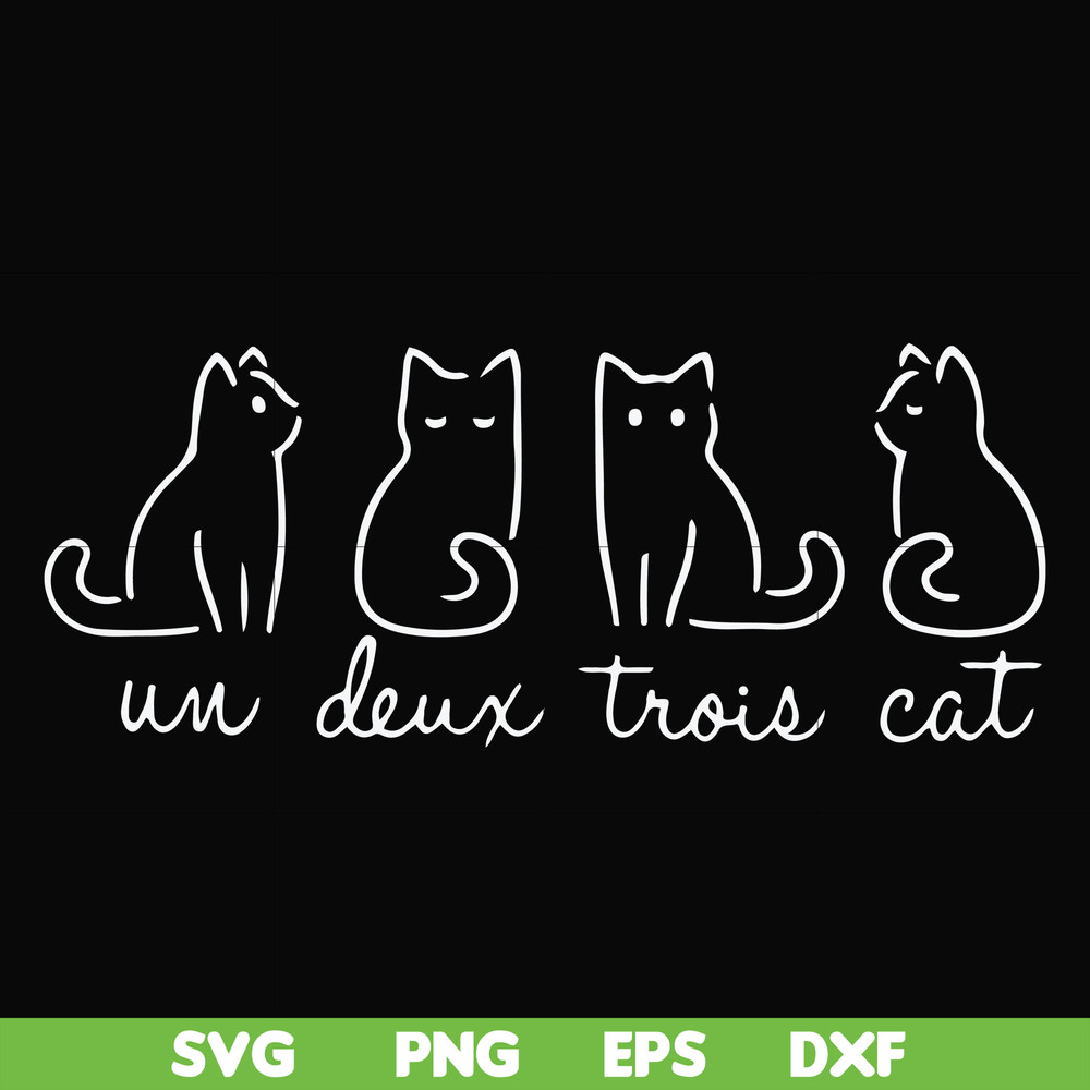 FN000961-Un deux trois cat svg, png, dxf, eps file FN000961.jpg
